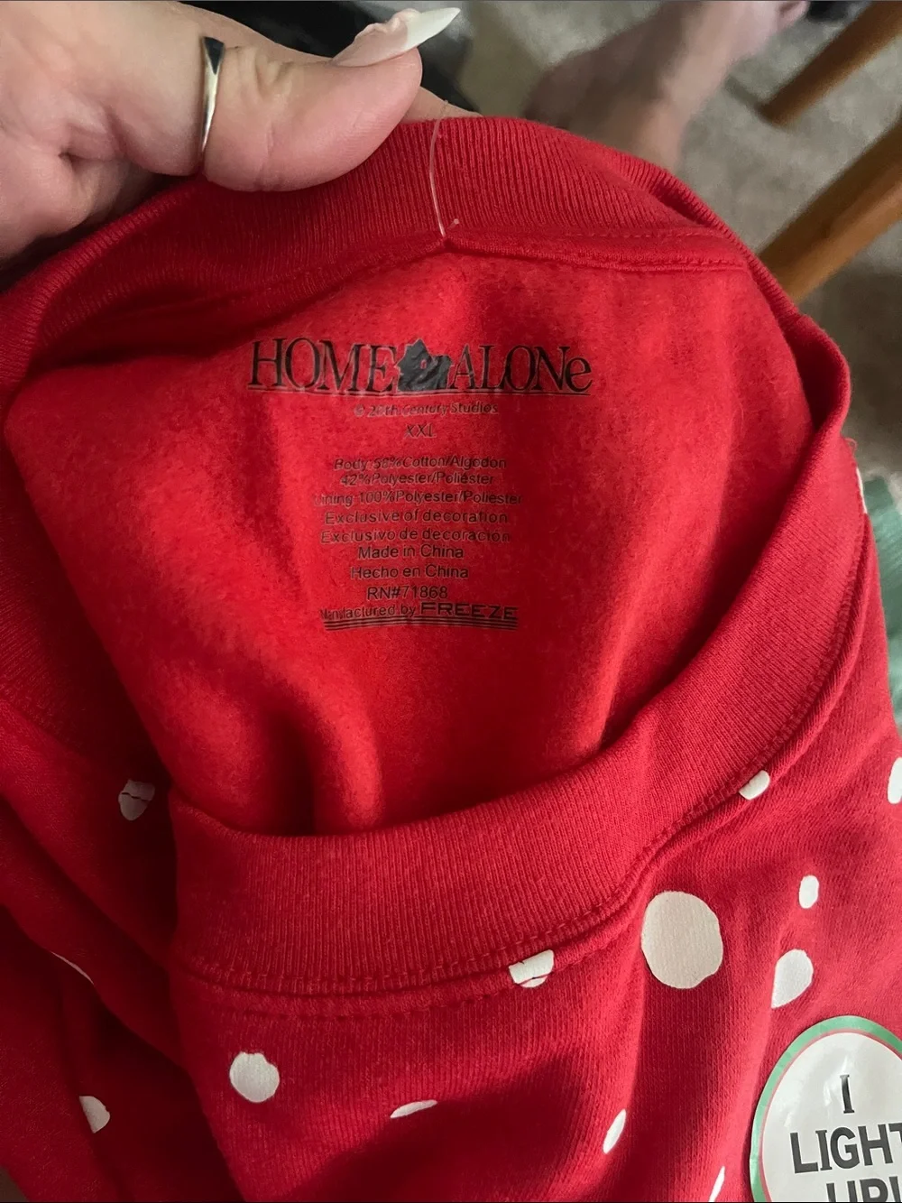 Home alone light up sweatshirt